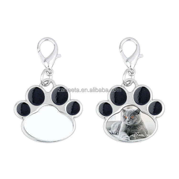 Sublimation Dog Tag Metal Single Sided Sublimation Dog Paw Shape Personalized Blank Dog Tags