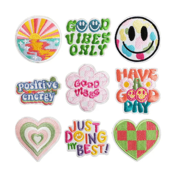 Wholesale Heat Press Embroidery Patch Woven Embroidered Logo Custom Iron on Embroidery Patches