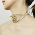Retro Ethnic Statement Torques Fashion Hoop Choker Gold Plated Unique Chunky Deformities Bib Necklace for Women Party Jewelry