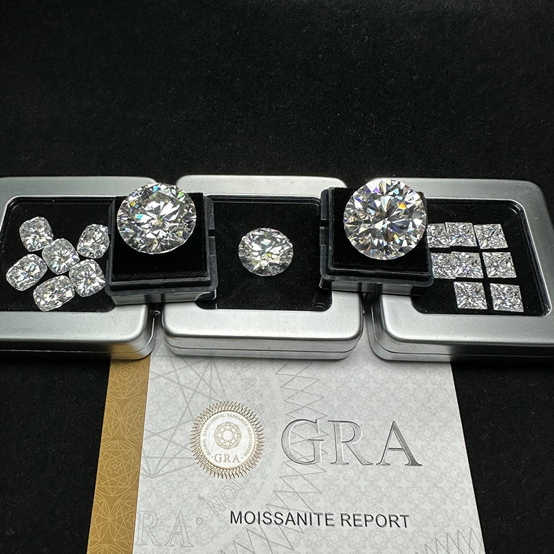 Moissanite Stone Round Brilliant Cut Loose Diamonds D Color Factory 1.0-10.0 Carat Loose Moissanite Diamonds