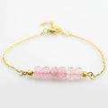 Pulseras Personalizadas Rose Quartz Bracelet Pulseras De Acero Inoxidable Quartz Crystal Bracelet Quartz Jewelry Non Tarnish