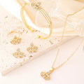 Fashion Retro Crown Earrings Necklace Bracelet Ring Set Temperament Niche High-grade Sense of Four-piece Jewelry