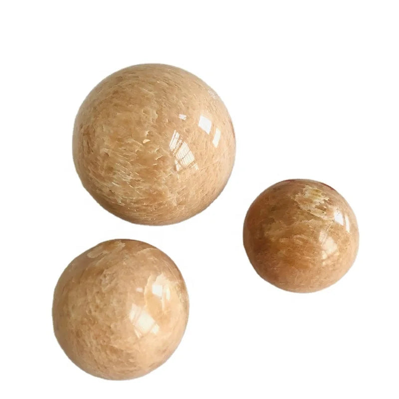 Wholesale natural crystal balls orange moonstone balls sunstone spheres for healing decoration