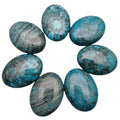 HZ New Gems Stone Cabochon 30*40mm Oval Shape Created Folk Crafts Stone Blue Agate Cabochon Price for Necklace Crafts