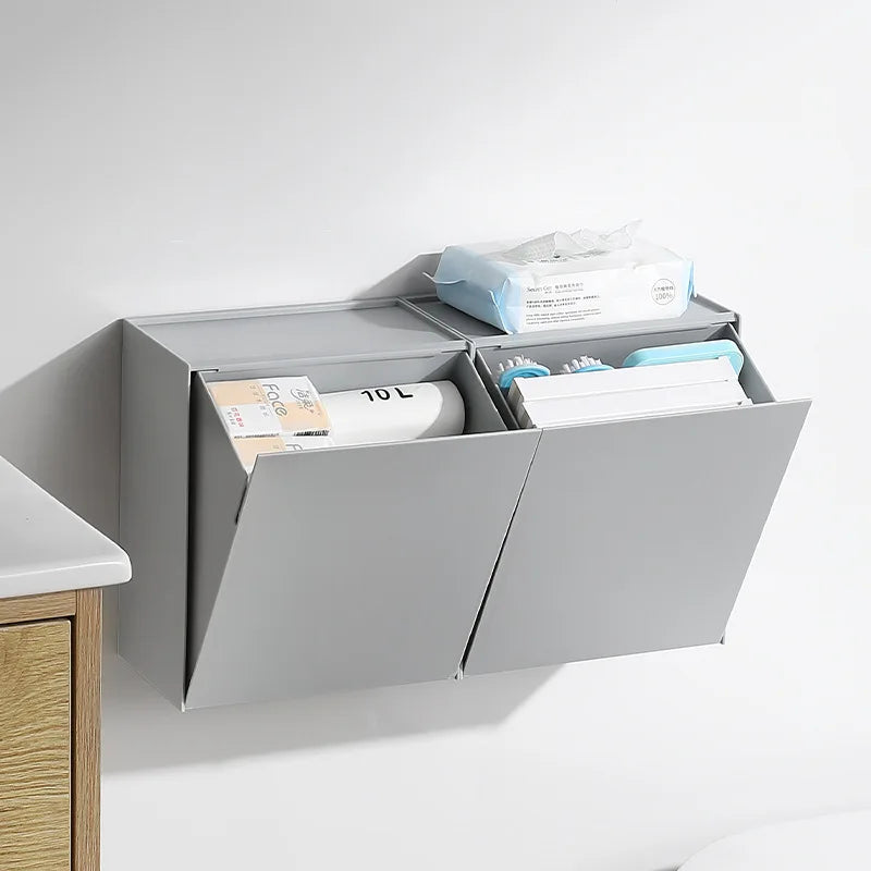 Wall-mounted Storage Basket Bathroom Household Storage Box Toilet Paper Box - Waterproof Tissue Box Shelf