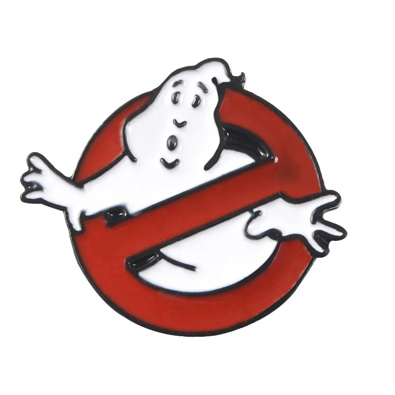 Custom Design Pin White Ghost Badge Bag Clothes Lapel Pin Cartoon Brooch Fun Movie Souvenir Gift for Fans Friends