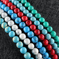 Premium 4mm 6mm 8mm 10mm Handmade Braded Bracelet Accessories Natural Blue Turquoise Stone Round Beads Bulk