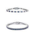 Silver 925 Original 1 Carat Brilliant Cut Diamond Test Past All White Blue Moissanite Tennis Bracelet for Wedding Fine Jewelry