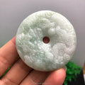 Certified Grade a Myanmar  Jade Craftsmanship Chinese Zodiac Nine-Dragon Buckle Waxy Pendant Pendant Sihui