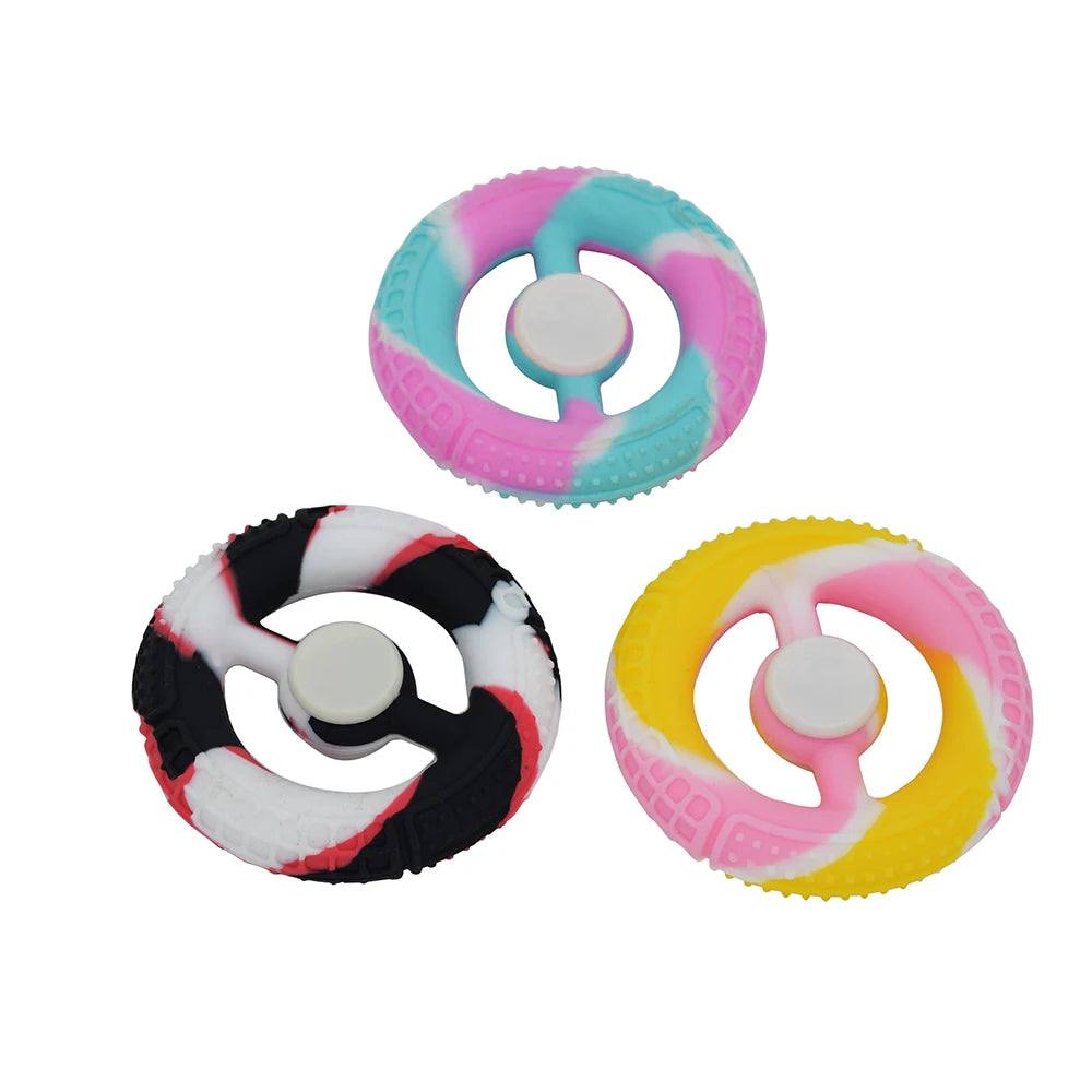 Wholesale BPA-Free Food-Grade Silicone Fidget Spinner Custom Color Kids' Handheld Stress Toy for Boys Girls Adults' Fingertip