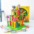 3D Cake Peg BoardSTEM Shapes Puzzle Learning Games with 25 Pegs 26 Pictures Montessori Manipulative Stacking Educational Toys