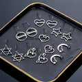 NEWNORTH Custom Name Earrings Stainless Steel Jewelry Waterproof Personalized Moon Love Star Name Pendant Earrings for Woman