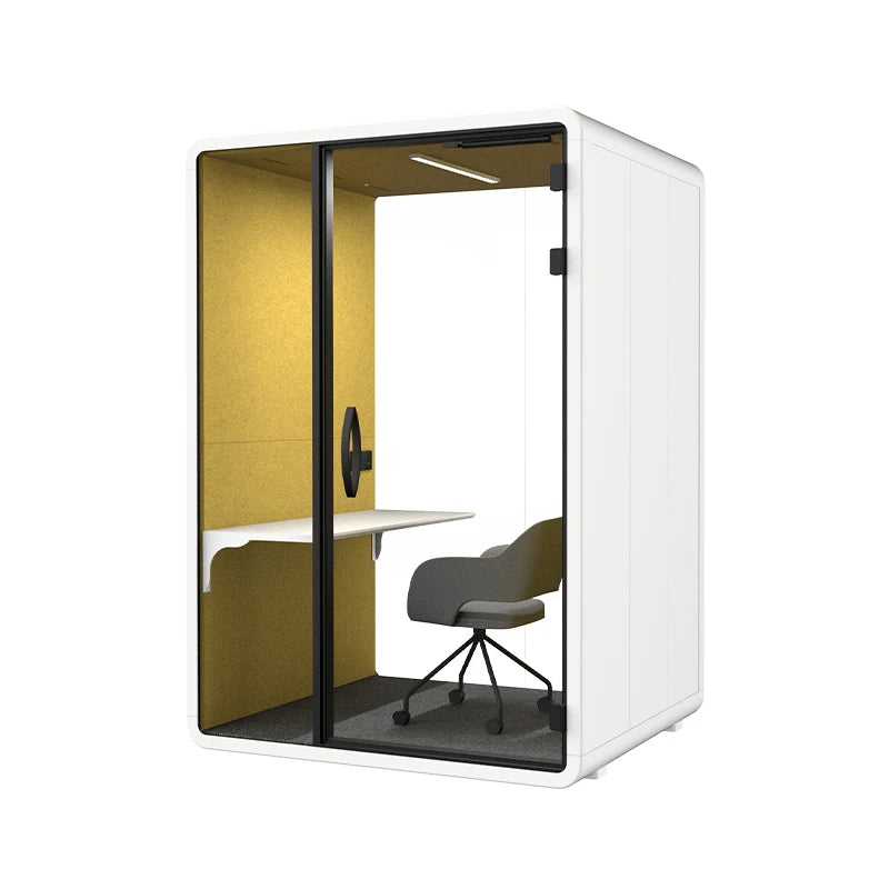 Portable Modern Single-person Modular Soundproof Office Meeting Pod LED Lighting Removable for Office Building Schools Hotel