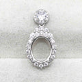 Sterling Silver 9*11mm Semi Mount Pendant Empty Frame Blank Support Setting S925 Base Holder Without Center Stone for DIY Inlay