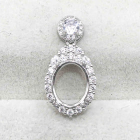 Sterling Silver 9*11mm Semi Mount Pendant Empty Frame Blank Support Setting S925 Base Holder Without Center Stone for DIY Inlay