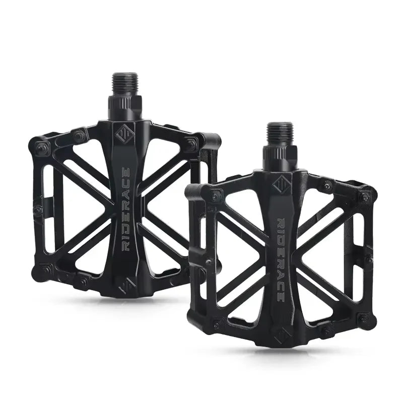 RIDERACE Bicycle Pedal Aluminum Alloy MTB Bike Bearings Pedals for BMX  Non-slip High Strength Widened Road Cycling Accessories