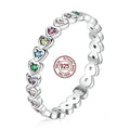 Trendy Wedding Heart Colorful Love for Women Gemstone Engagement Rings Zircon Jewelry Design 925 Silver Ring