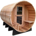 Outdoor Canadian Hemlock/Cedar Traditional Sauna Room Electric 6kw Far Infrared Eco-Friendly Barrel Sauna