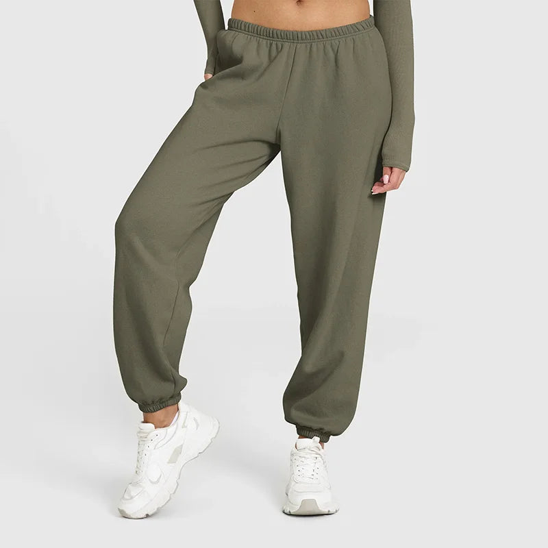 Custom Streetwear Gym Sweatpants Wholesale Cotton Sportswear Trousers Loose Fit Simple Design Women's Casual Fitness Joggers