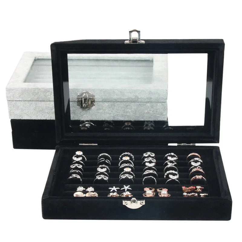 Flannelette Earrings and Ring Plate Display Tray Jewelry Box Storage Props for Earrings Rings and Other Jewelry Items