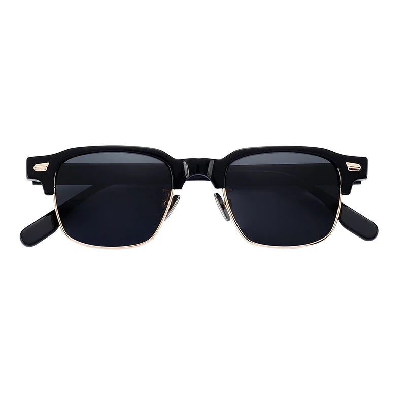 New Fashion Unisex Polarized Oval Acetate Half Rim Frame Sunglasses Comfortable Lightweight UV Protection