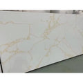 US Market Kitchen Countertop with Full Penetration Special Quartz Slabs Calacatta Gold Man-Made Stone Large Slab Form