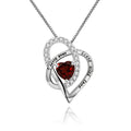 C8961 Abiding Natural Garnet Heart Shape Pendant Symbolic January Birthstone Sterling Silver Necklace Jewelry for Women Wedding