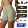 Wholesale Custom Elastic Scrunch Butt Sports Shorts Solid Pattern High Waist Butt Lift Tight-Fitting Four-Way Stretch Breathable