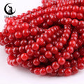 Zhe Ying 6mm Synthetic Coral Beads Red Jade Agate Beads Bracelet Origin Color Not Dyed Necklace Red Beads for Jewelry Making