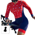 Summer Women Long Sleeve Shorts Jumpsuit Road Biker Cycling Sportswear 4XL Custom logo Woman Bike Padded Jersey  Bib Wear