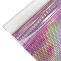 8X47 Inch Roll Glossy Honeycomb Holographic Laser Faux  Leather for Making Hair Bow Bags Crafts