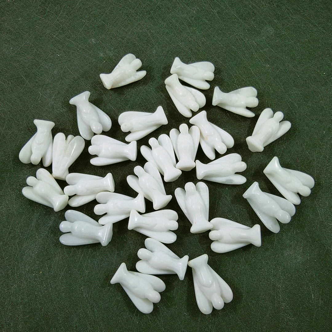 Huiying Wholesale 2 Inch White Jade Carved Indoor Angel Decor Statue Crafts