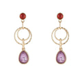 MIO Spring Summer Gourd Shaped Retro Colorful Alloy Earring Crystal Luxury Fashion European Popular Ear