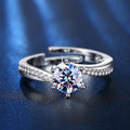 Korean Classic Fashion Minimalist Moissanite Rings Lovers Design Six Claw Micro Set Zircon Ring