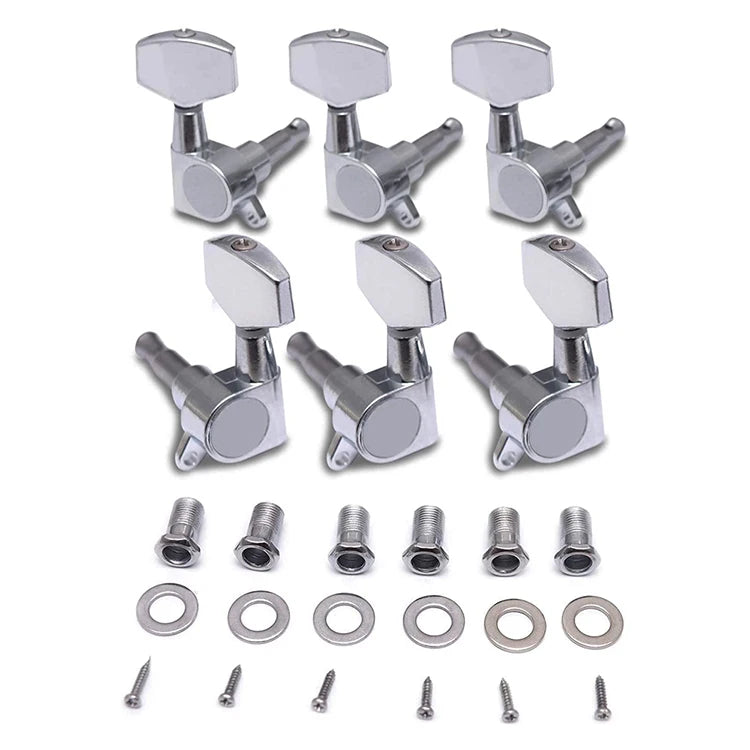 Chrome 3R3L Sealed Keys Machine Head Guitar Tuning Pegs for Electric Guitar or Acoustic Guitar With Big Button