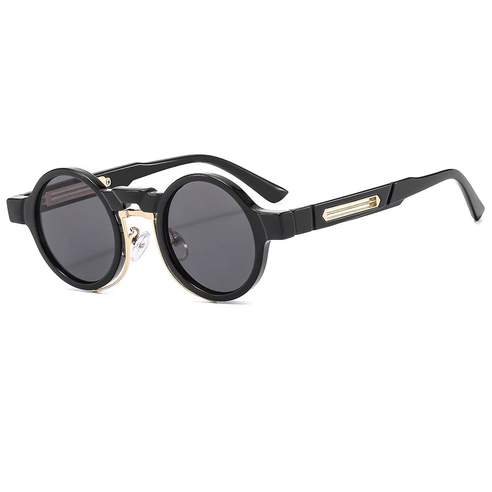 2024 Vintage Classic Punk Round Shades Uv400 Fashion Trend Lunettes De Luxe Custom logo Wholesale Retro Sunglasses Men Women