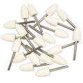 White Customizable OEM Conical Rotary Tool Accessories Kit Mounted Cone Polishing Bits Wool Felt Point Mandrel Abrasive Disc