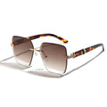 Wholesale 2024 Anti UV Gradient Square Sunglasses Rimless Oversized Fashion Style for Women and Men with Black Plastic Frame