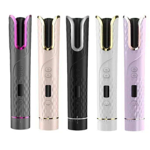 Wireless Automatic Hair Curler Portable Cordless Hair Styler Tool Type-C Charging Intelligent Rotating Curling Iron 4 Gears LED
