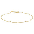 Women's Gold Beaded Brass Statement Necklace Thin Bead Designs Rose Gold Chains for Wedding or Gift Jewelry