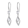 New 925 Silver Earrings Fashion Luxury Retro Double-deck Rhombus Geometry
