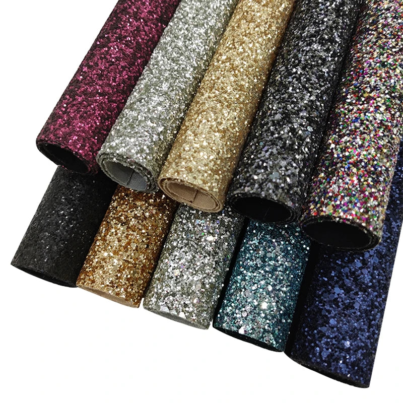 Wholesale Yard Rolls Dark Color Shiny Faux Leather Sheets Glitter for Decoration/Shoes/Jacket