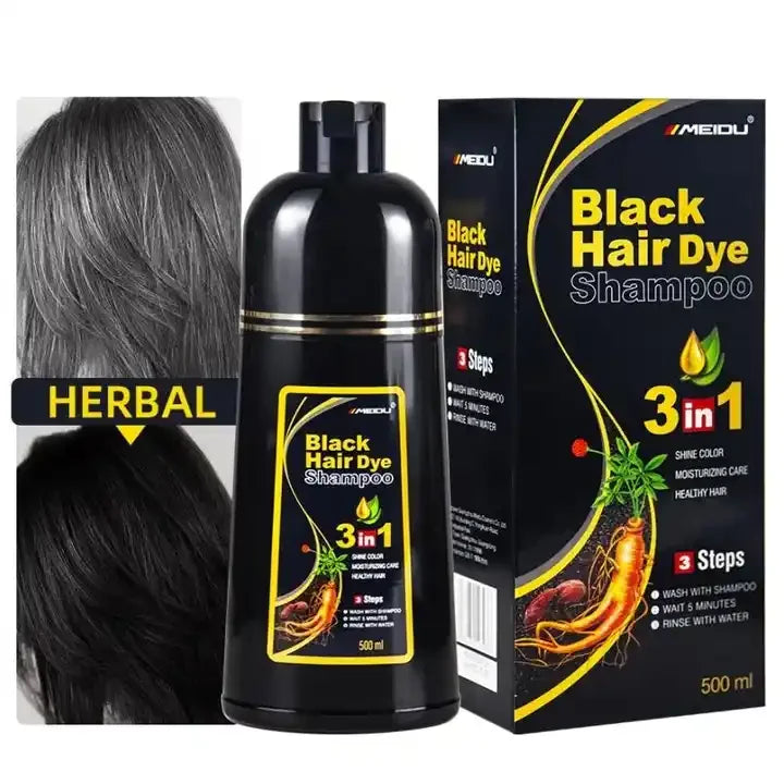 Hot Sell in Stock Wholesale 3 in 1 Magic Hair Dye Fast Herbal Black Hair Dye Shampoo