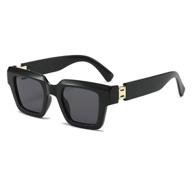 Trendy Leopard Square Frame Sun Glasses for Women Men Retro Rivets Cat Eye Width Sunglasses UV400 Shades Custom Wholesale 99397