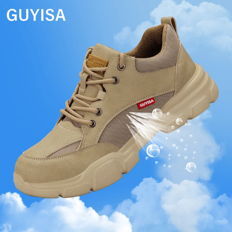 GUYISA Brand Breathable Safety Shoes Outdoor Wear-resistant Working Foot protection Steel Toe Safety Shoes