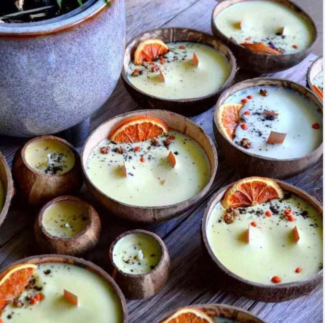 New Fast Delivery Scented Soy Candle Scented Candle in Shell Bowl Ins Dried Flower Secented  Coconut  Candle