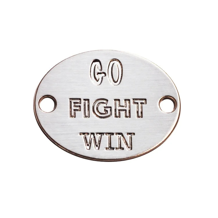 Zinc Alloy 2 Holes Metal Plate Bangle Logos Custom Engraved Name Oval Metal Tags Charms for Swimwear