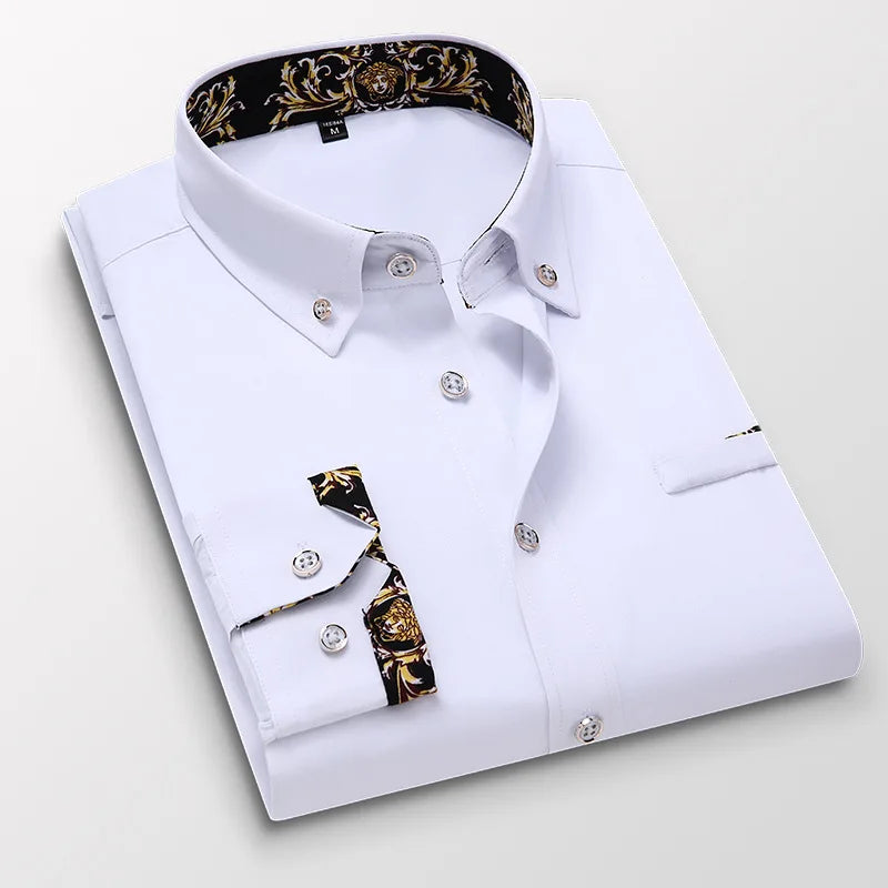 2026 High-end Shirt Men's Long Sleeve Casual Business Formal Dress Shirt Support Wholesale&customization