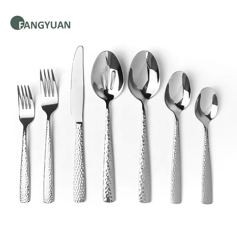 FANGYUAN Jieyang Custom Embossed Handle Stainless Steel Wedding Cutlery Silver Items Cutter