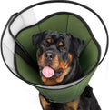 USMILEPET Extra Soft Dog Recovery Collar Lightweight Oxford Cloth Elizabethan E-Collar with Fur Decoration and Lights